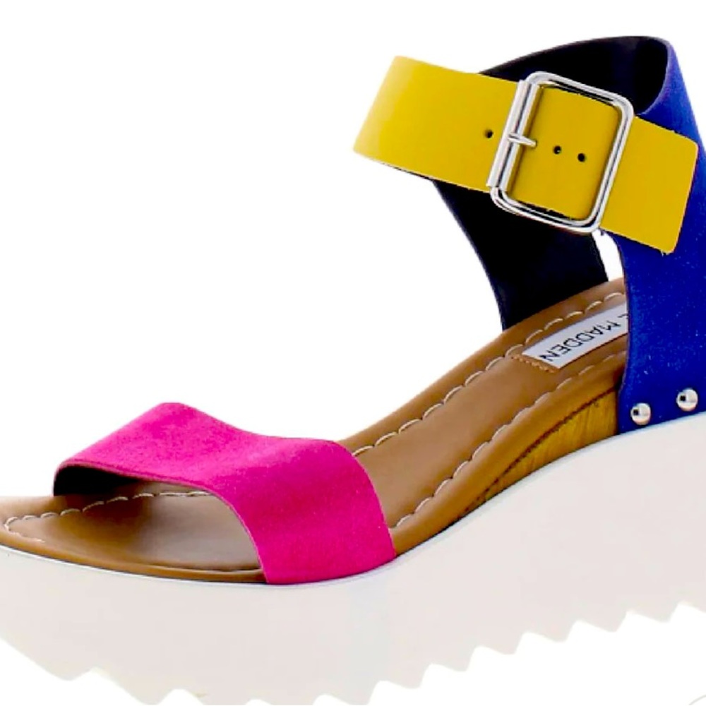 KEANU WOMENS EMBELLISHED PLATFORM WEDGE PLATFORM SANDALS